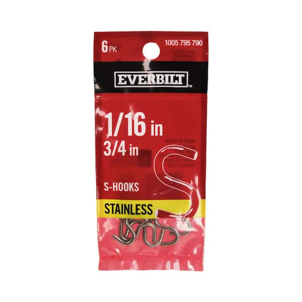 Everbilt 1/16 in. x 3/4 in. Stainless Steel S-Hook