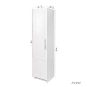 15.75 in. W x 15.75 in. D x 70.87 in. H Bathroom Storage Wall Cabinet in White