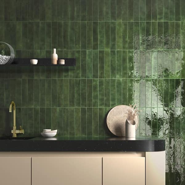 Merola Tile Menorca Tourmaline 3 in. x 13 in. Ceramic Wall Tile