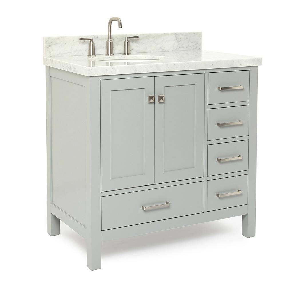 Cambridge 37" Gray Marble Top Single Sink Vanity