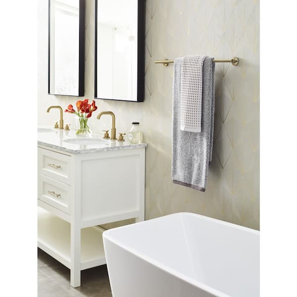 Arrondi 24 in. Towel Bar in Brushed Bronze/Golden Champagne