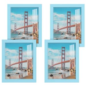 Modern 8 in. x 10 in. Light Blue Picture Frame (Set of 4)