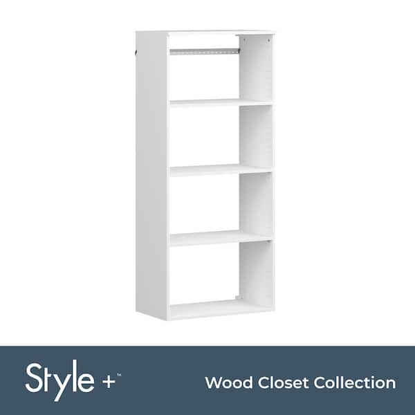 Style+ 25 in. W White Hanging Wood Closet Tower