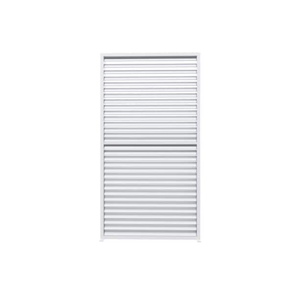 1-Pack All-aluminum Frame Sun Shade Privacy Fixed Shutter Wall for White Aluminum Louvered Pergola 10 ft. 1/3 Side Wall