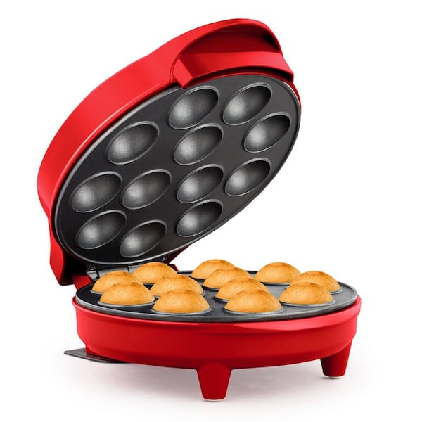 HOLSTEIN HOUSEWARES 760-Watt Red 12-Count Cakepop Maker with Non-Stick Surface
