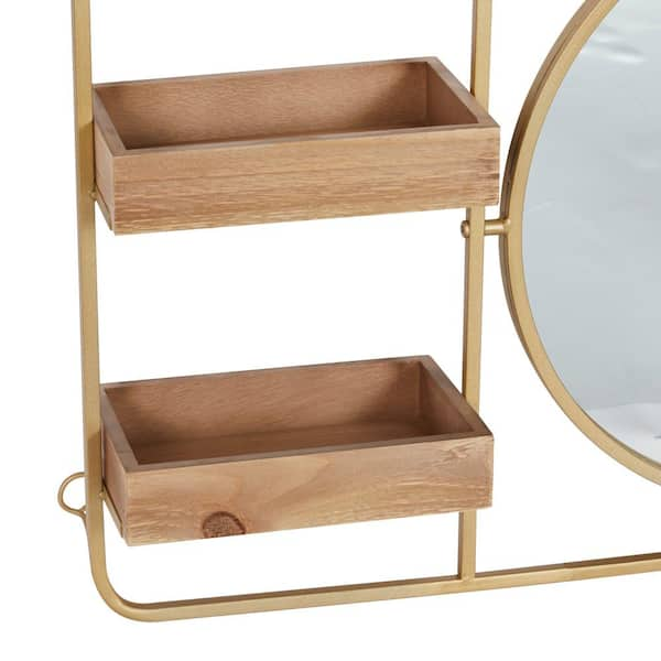 Aivery 15.7in Glass Bathroom Shelf with Towel Holder - Wall Mounted 2 Tier  Floating Shelves for Shower