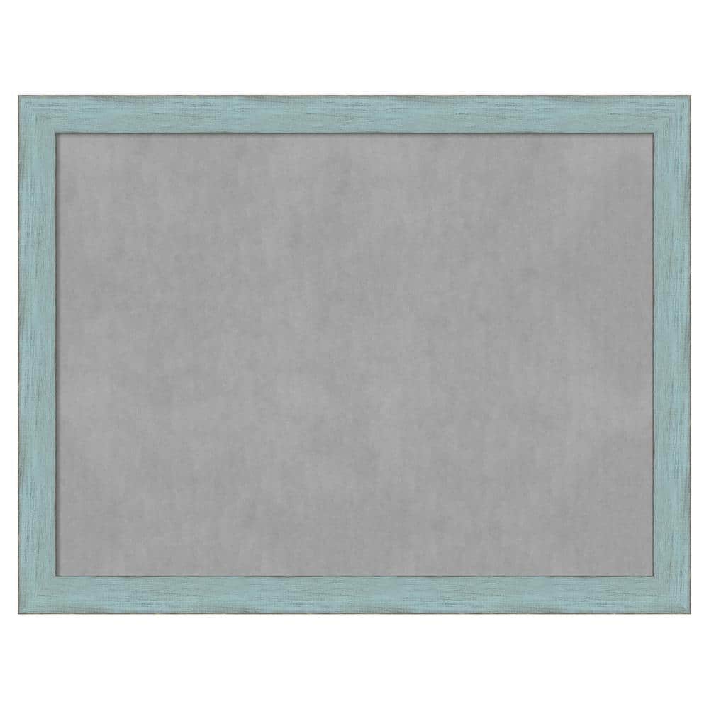 Sky Blue and Grey Wood Framed Magnetic Memo Board