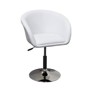 Wilson White Adjustable Faux Leather Bar Stool