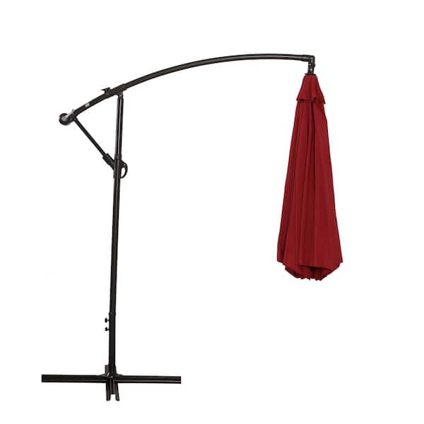 Unbranded 10 ft. Cantilever Patio Umbrella in Red