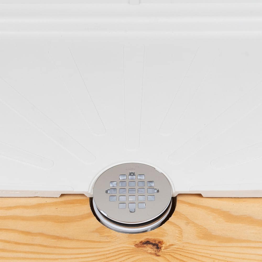 2-Inch PVC Offset Shower Drain with Stainless Steel Strainer