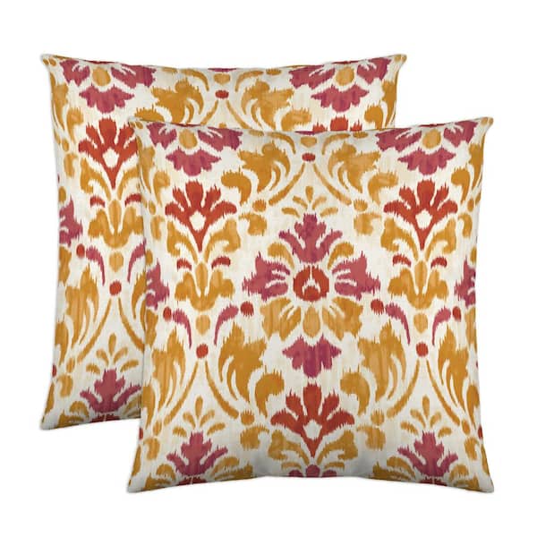 Colorfly Sasha Sorbet Floral Polyester 18 in. x 18 in. Throw Pillow (Set of 2)