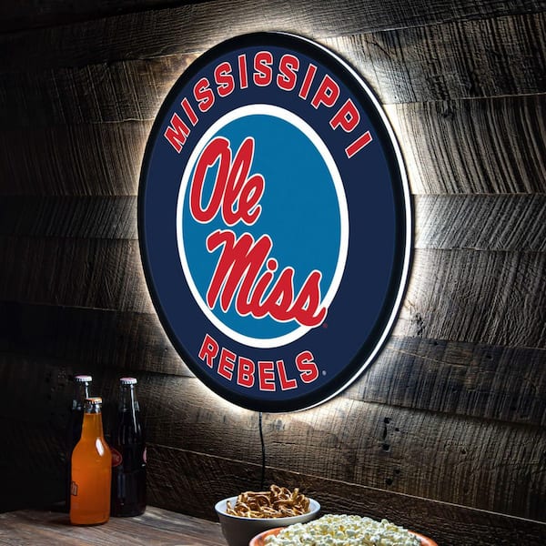 Evergreen Ole Miss Round 23 in. Plug-in LED Lighted Sign 8LED959RD