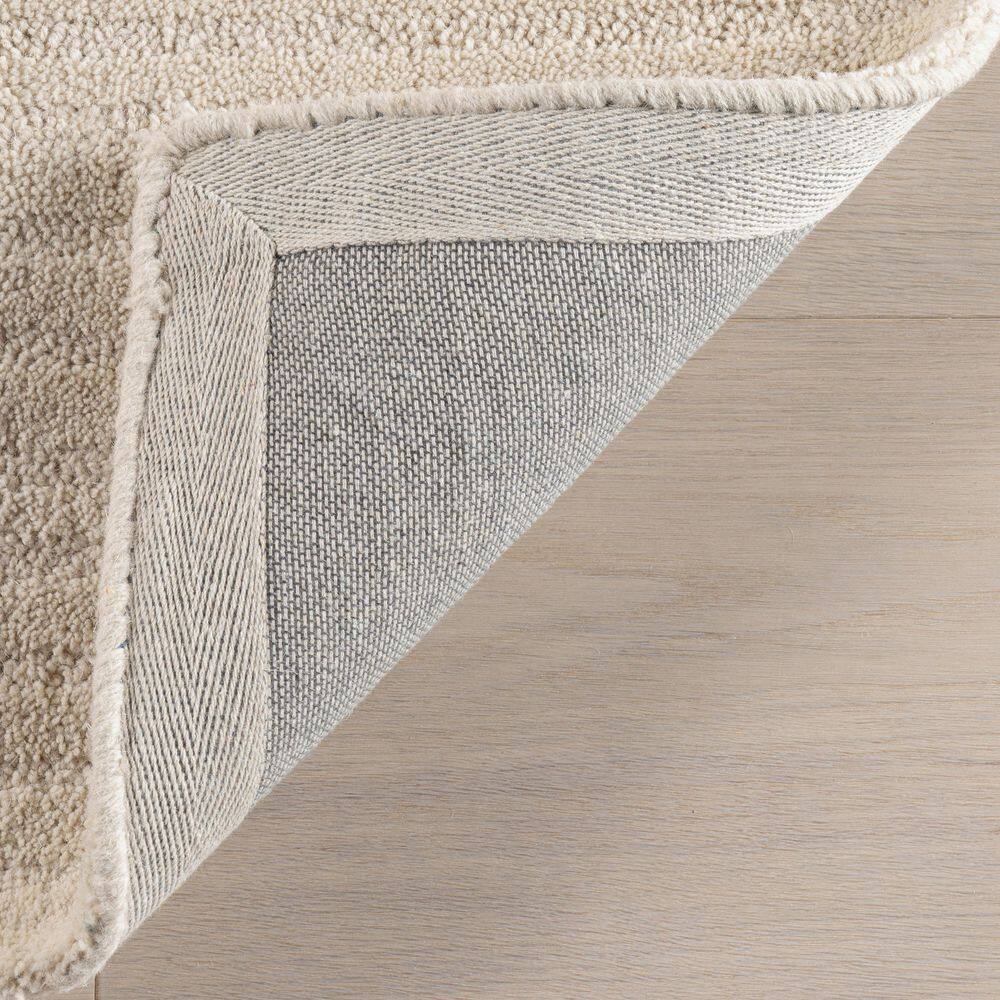 Beige Handmade Wool Tufted Rectangular Area Rug, 4' x 6'