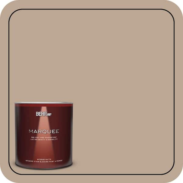 BEHR MARQUEE 1 qt. #700D-4 Brown Teepee One-Coat Hide Matte Interior Paint & Primer