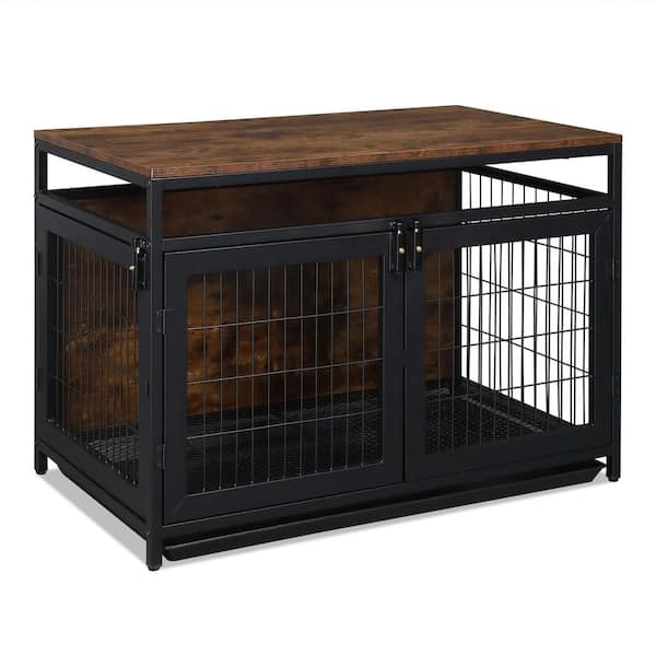 Winado 37.4 in. Furniture Dog Cage with Three Doors