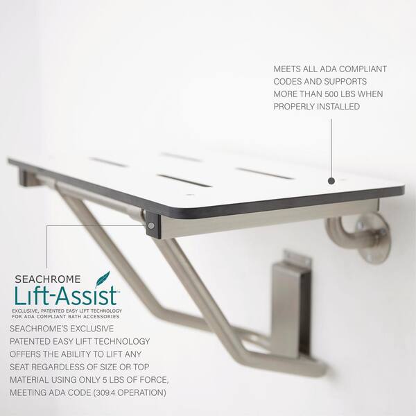 SEACHROME 22 in. x 15 in. Folding Wall Mount ADA Compliant Shower 