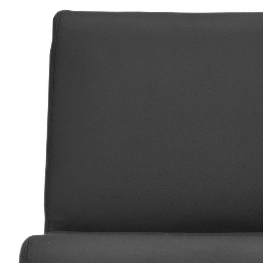 Black Adjustable Swivel Bar Stool with Stainless Steel Base