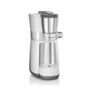 Convenient Craft 2-Cup White Drip Coffee Maker with Hot or Cold Brew