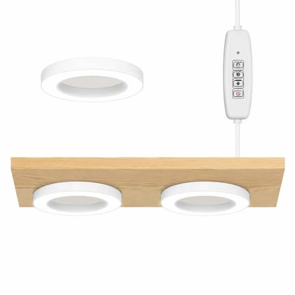 6.3 in Tri-Head Halo LED Grow Light with 216 Full Spectrum LEDs, 4/8/12H Timer and 4 Dimming Levels