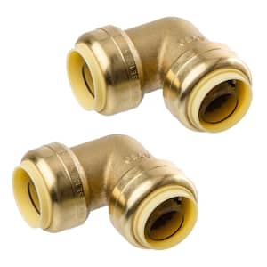 3/4 in. Brass Push-Fit Elbow Fitting (2-Pack)