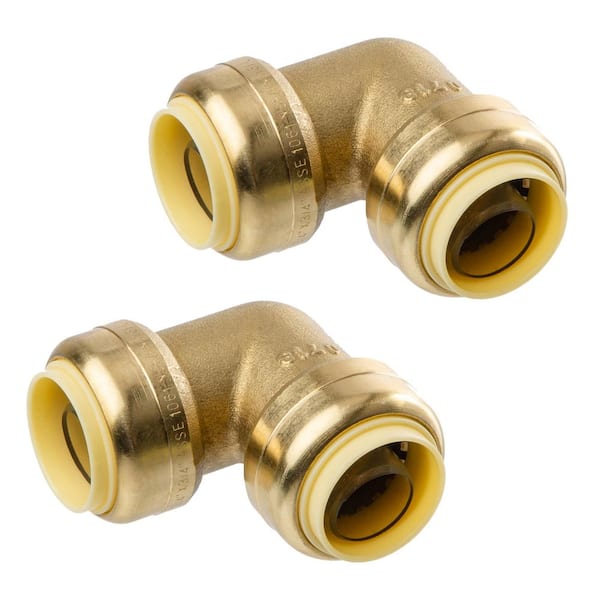 LittleWell 3/4 in. Brass Push-Fit Elbow Fitting (2-Pack)