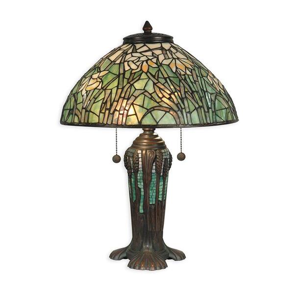 Dale Tiffany 22 in. Daffodil Replica Antique Bronze/Verde Table Lamp