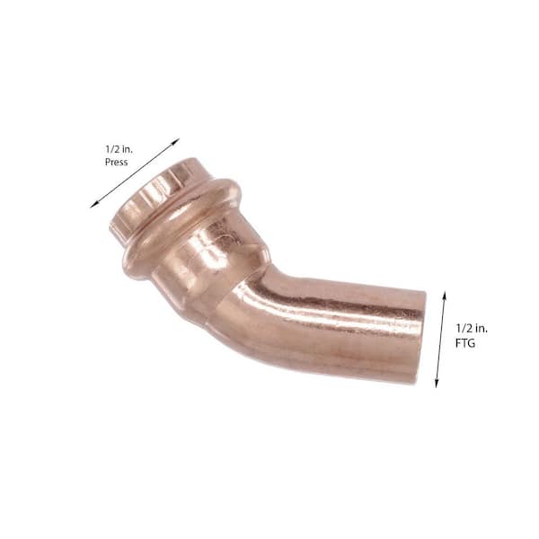 ProPress 1/2 in. Press x 1/2 in. FTG Copper 45-Degree Street Elbow (10-Pack)