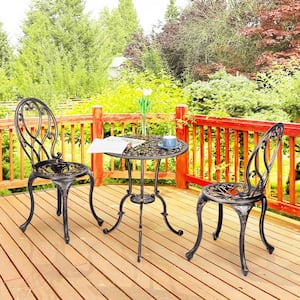 3-Piece Bronze Cast Aluminum Patio Bistro Set