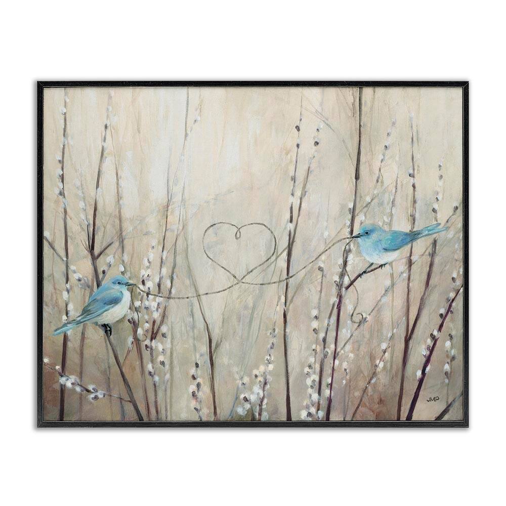 Love Birds with Heart Shape by Julia Purinton Black Framed Giclee Art Print Animal 30 in. x 24 in. price history on PriceWatchPro