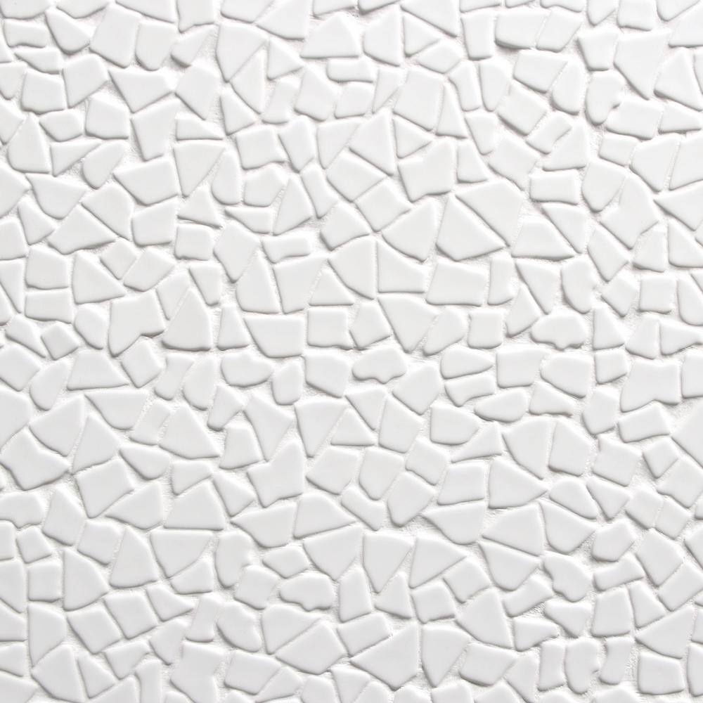12" x 12" White Recycled Glass Pebble Mosaic Tile