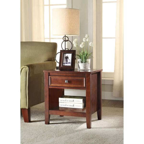 Linon Home Decor Wander Cherry Storage End Table