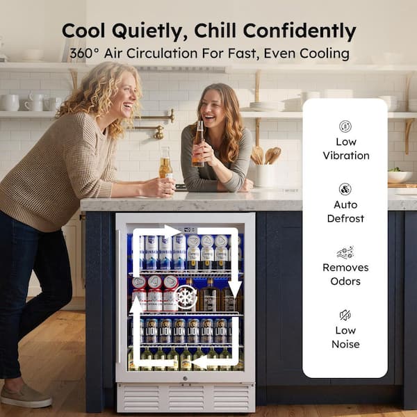 SIMZLIFE 24 in. Single Zone 180-Cans Undercounter Freestanding