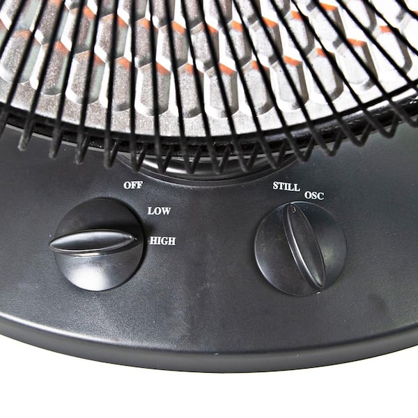NOMA Oscillating Parabolic Dish Portable Radiant Electric Space Heater,  1000W, Black