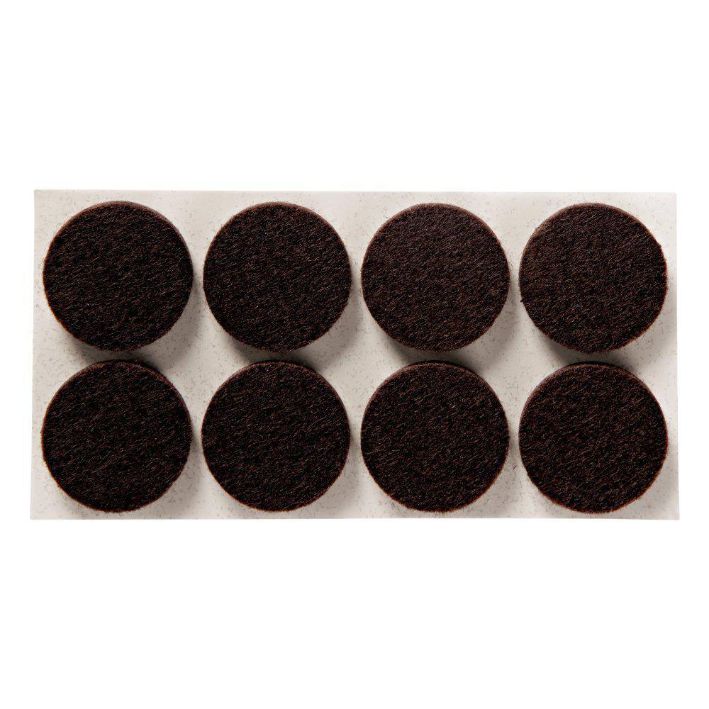 Scotch 1" Round Brown Felt Furniture Pads, 32 Pack