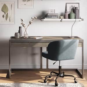 Erina Solid ACACIA Wood Industrial 60 in. Wide Writing Office Desk in Distressed Grey