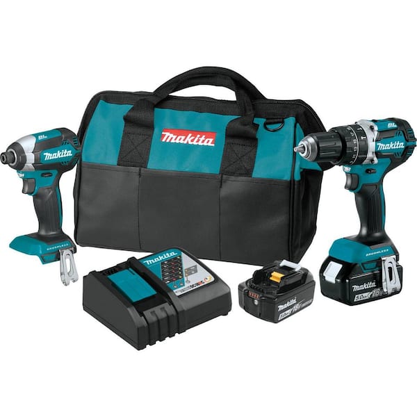 Mere brud Fitness Makita 18V LXT Lithium-Ion Brushless Cordless 2-Piece Combo Kit (Hammer  Drill/ Impact Driver) 5.0 Ah XT269T - The Home Depot