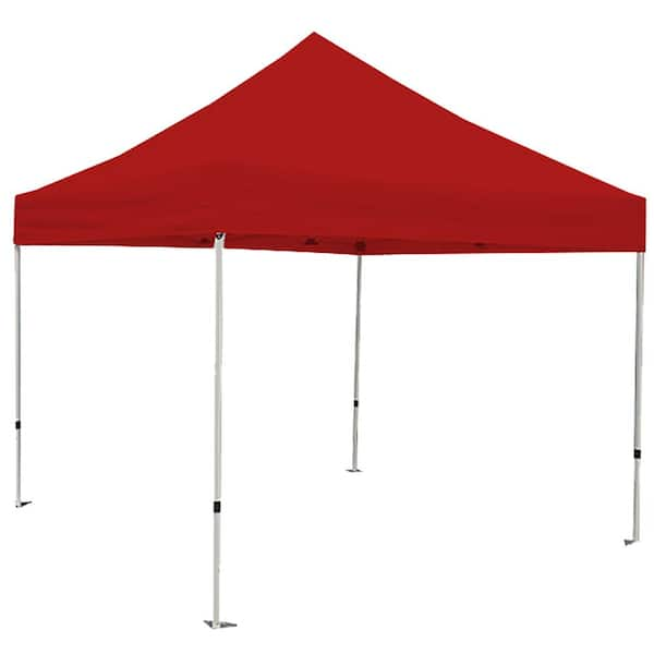 King Canopy Athena 10 ft. x 10 ft. Red Cover White Frame Instant Pop Up ...