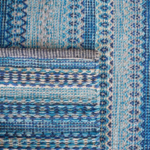 SAFAVIEH Kilim Grey/Blue 2 ft. x 9 ft. Striped Gradient Runner Rug