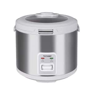 20-Cup White Automatic Rice Cooker & Warmer with Glass Lid