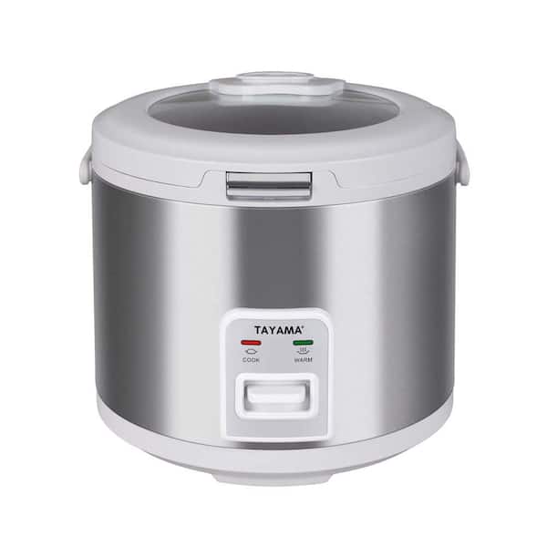 Tayama 20-Cup White Automatic Rice Cooker & Warmer with Glass Lid