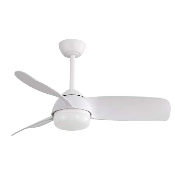 CACI Mall 42 in. Indoor Integrated LED White Ceiling Fan with Light Kit and Remote Control for Bedroom