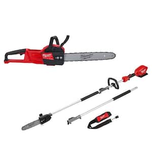 M18 FUEL 16 in. 18V Lithium-Ion Brushless Electric Battery Chainsaw with Pole Saw Combo (2-Tool)