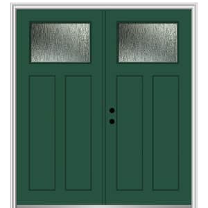 MMI DOOR 64 in. x 80 in. Right-Hand/Inswing Rain Glass Black