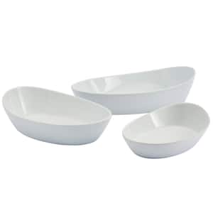 White Oval Nesting Bowl (Set of 3)