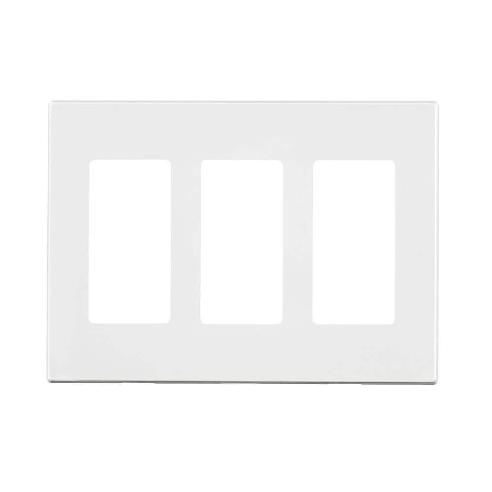 Leviton White 3-Gang Screwless Polycarbonate Wall Plate