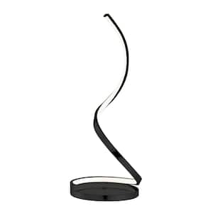 31 in. Black Modern Spiral Dimmable Integrated LED Table Lamp