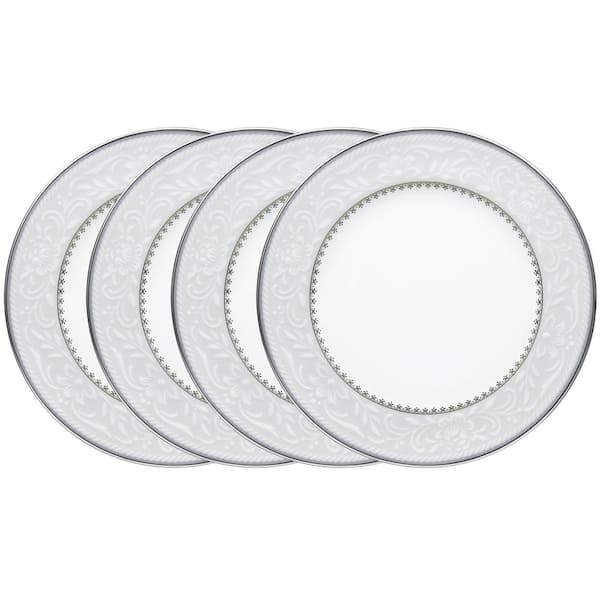 Noritake Brocato 6.5 in. (White) Bone China Bread and Butter/Appetizer Plates, (Set of 4)