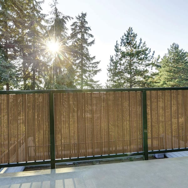 40in x 96in Privacy Screen Artificial Bamboo in Walnut