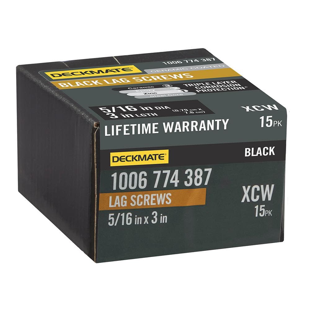 5/16 in. x 3 in. Black Exterior Hex Head Lag Screw (15-Pack) price history on PriceWatchPro