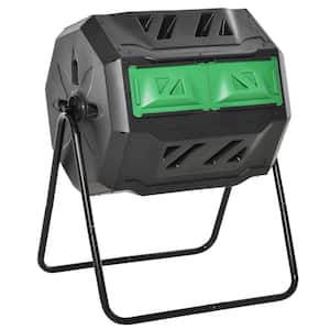 5.65 cu. ft. Carousel Composter Rotating 360° Dual Chamber Green Compost Bin